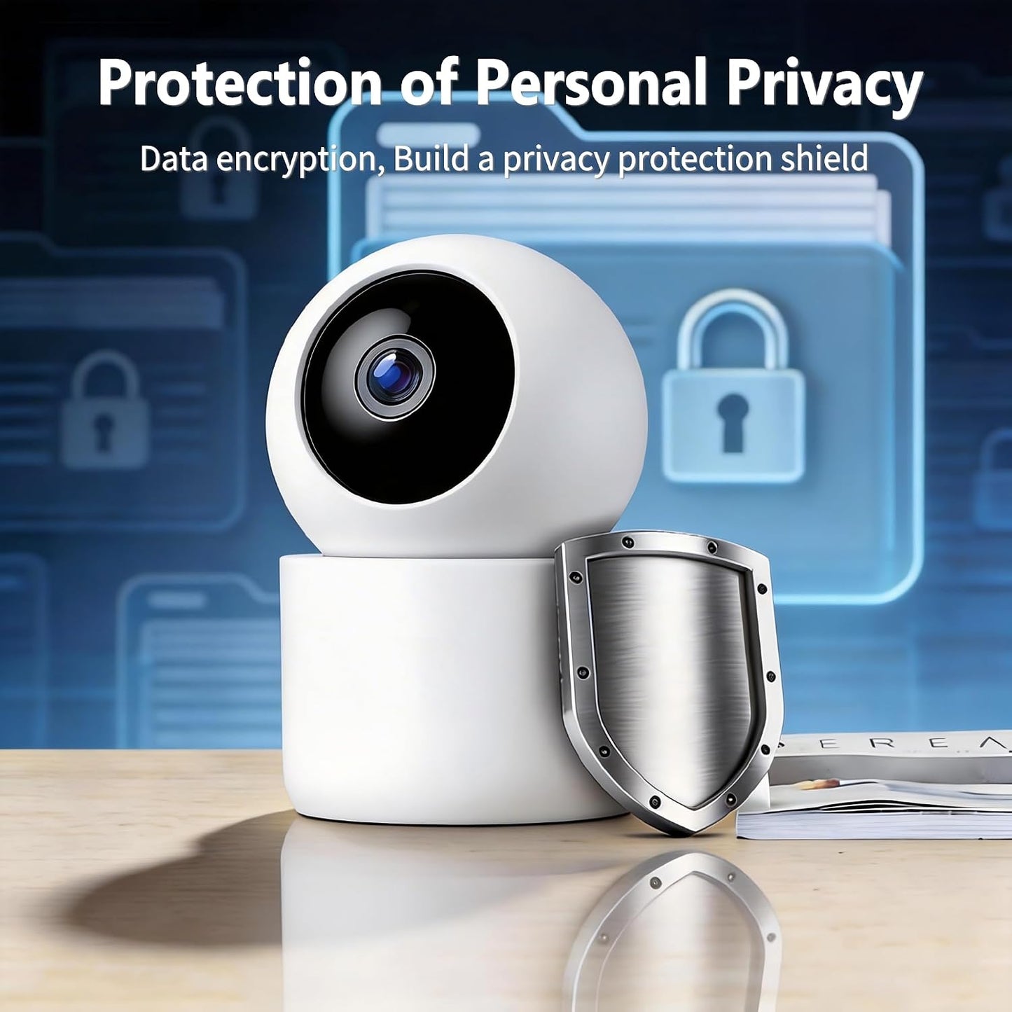 Jinvocloud 2K 3MP, 345 (128G 2 Indoor Pan/Tilt Home Security Mobile Tracking Camera Degree Wireless WiFi Webcam/Monitor