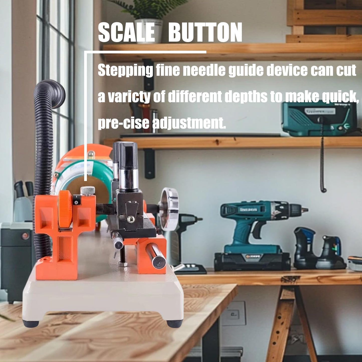 Cutting Machine, Horizontal Cutter Cutting Machine with Brush Cutter, Professional Commercial Keys Cut for Cutting Metal Objects Hardware Stores