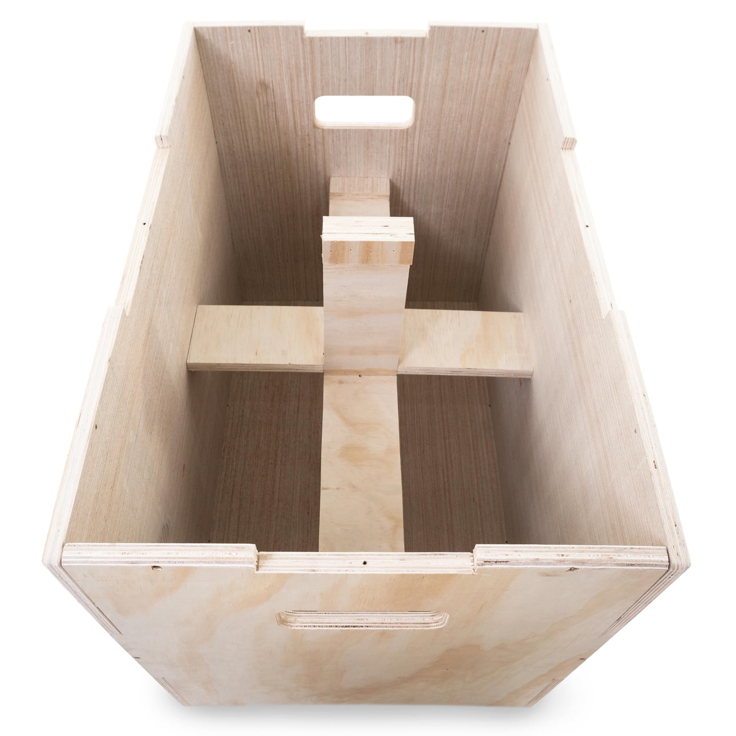 ProsourceFit 3-in-1 Wood Plyometric Jump Box For Cross Conditioning, Agility, Vertical Jump Training & Plyo Workouts, Beige, 24L x 20W x 16H