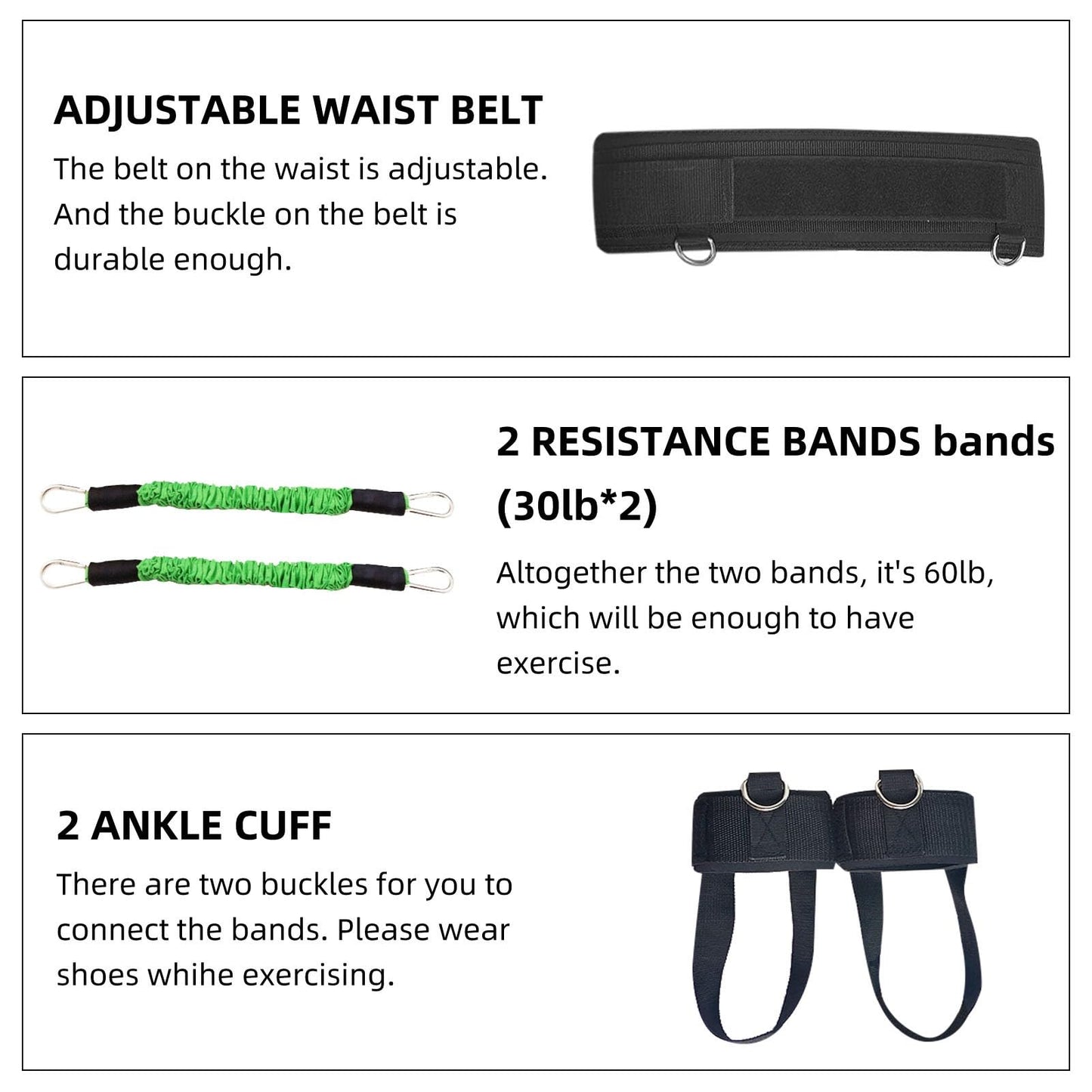 Ycendelion Vertical Jump Trainer, Leg Resistance Bands Set to Improve Strength Agility Focus Speed, Basketball Volleyball Baseball Tennis Football Exercise Equipment