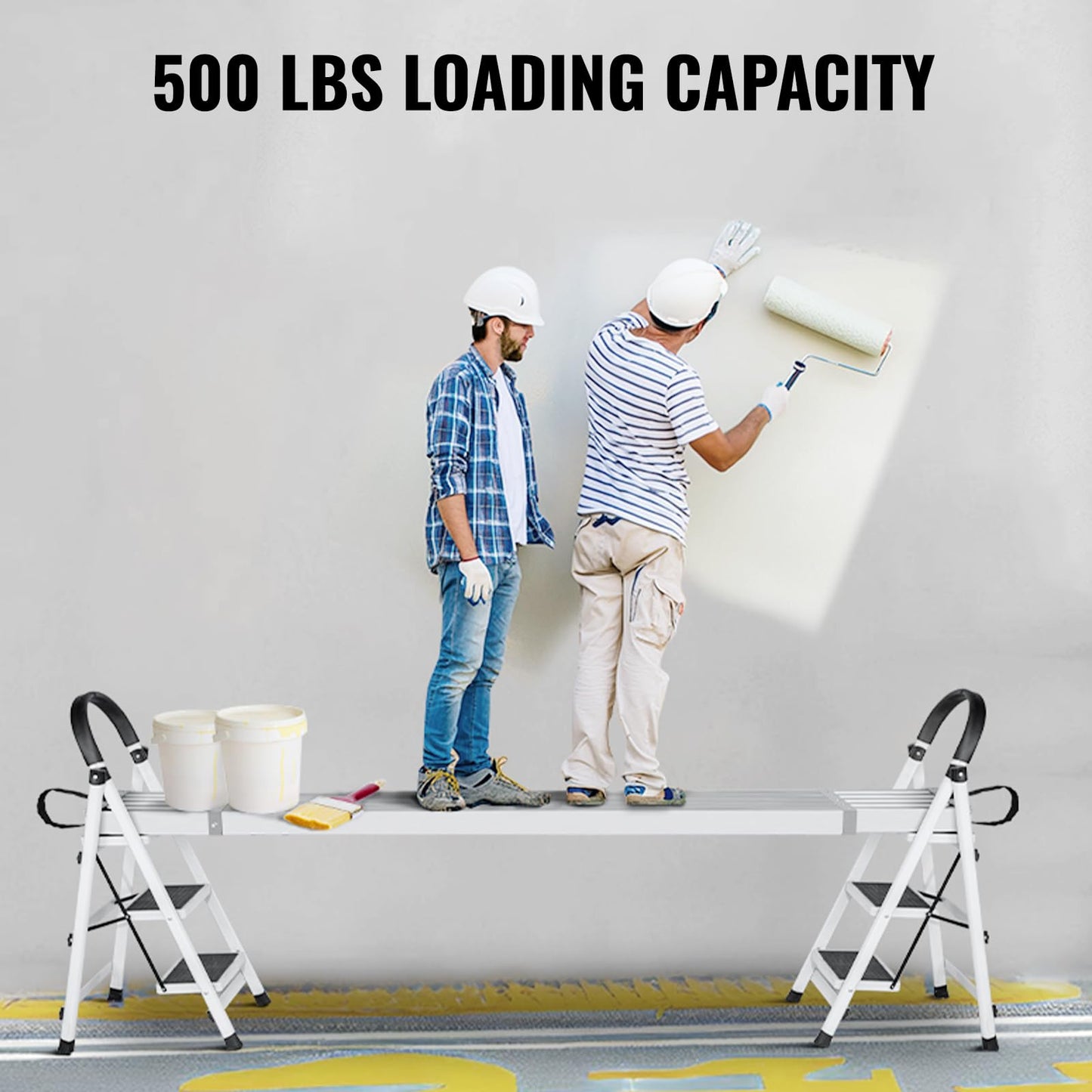 VEVOR Aluminum Telescoping Work Plank, 6-9FT, 500lbs Capacity, 12.5 inch Width, Scaffolding Plank with Skid-Proof Platform Scaffold Ladder Accessory