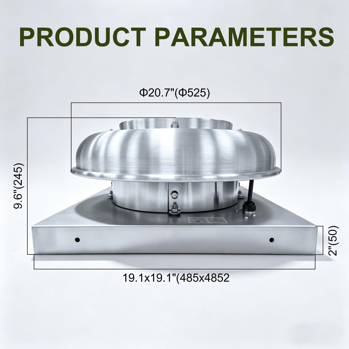 Hakazeni Roof Exhaust Fan,1500CFM Aluminum Roof Mounted Fan, Weatherproof Low Noise Roof Vent Fan for Attic Garage Kitchen Warehouse Commercial Residential
