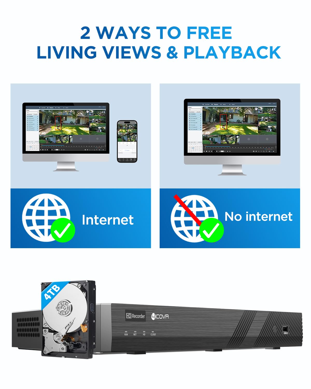 4COVR 16 Channel PoE Business Security Camera System, 12x 5MP IK10 Vandal-Proof Dome IP Cameras, IP67 Weatherproof, Human/Vehicle Detection, 4K NVR with 4TB HDD, Outdoor Surveillance, LY54AB5M1612-1