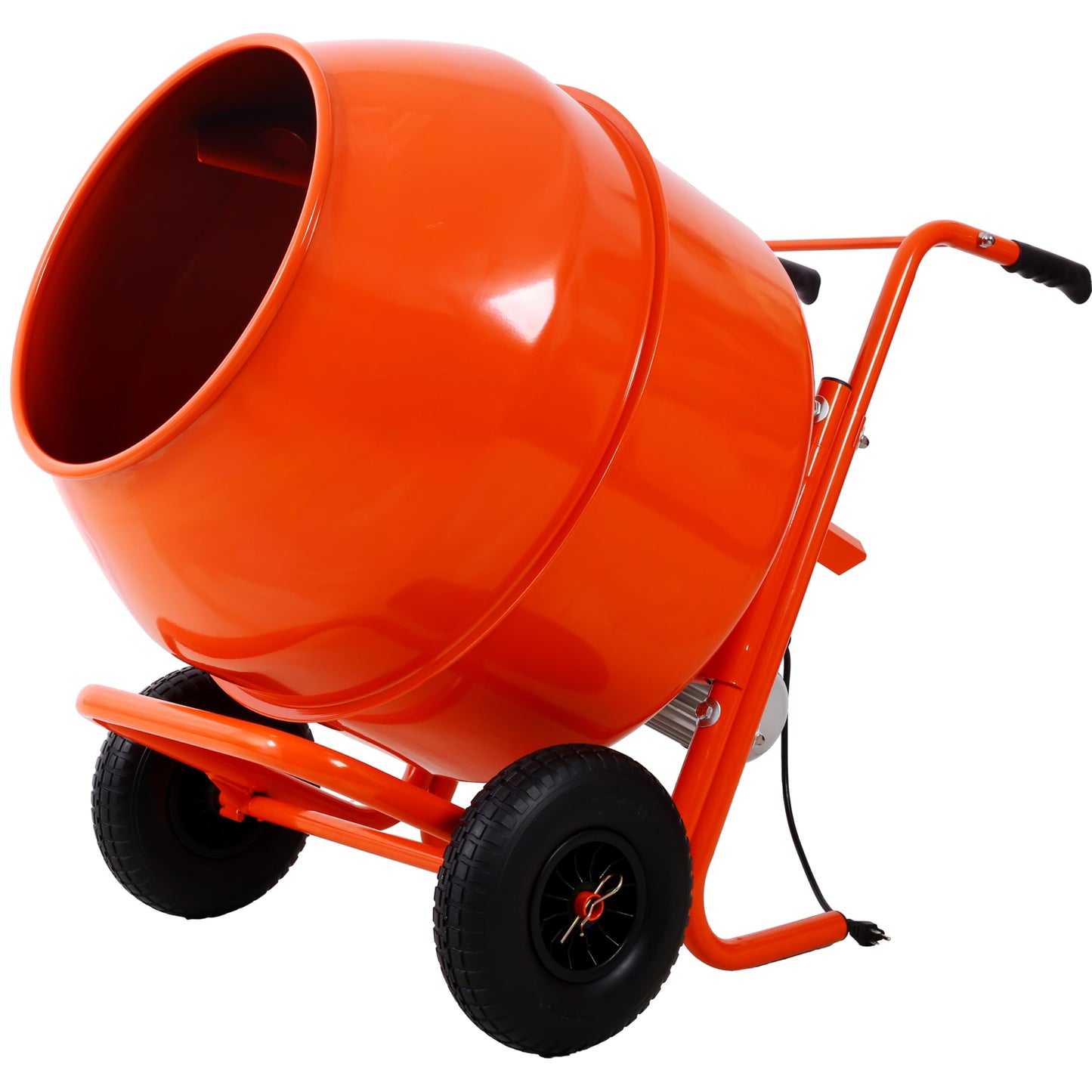 LANTRO JS Electric Concrete Mixer, 224L 8CU FT 115V/60HZ Horizontal Wheel Barrow Portable Cement Mixer Machine for Mortar, Stucco and Fodder