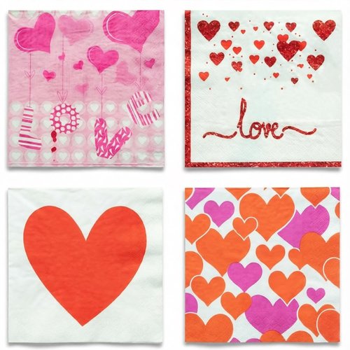 40Pcs Happy Valentines Day Napkins, Party Supplies Disposable Lunch Napkins with Red and Pink Love Heart Design for Valentines Parties, Weddings, Anniversaries, and Romantic Dinners