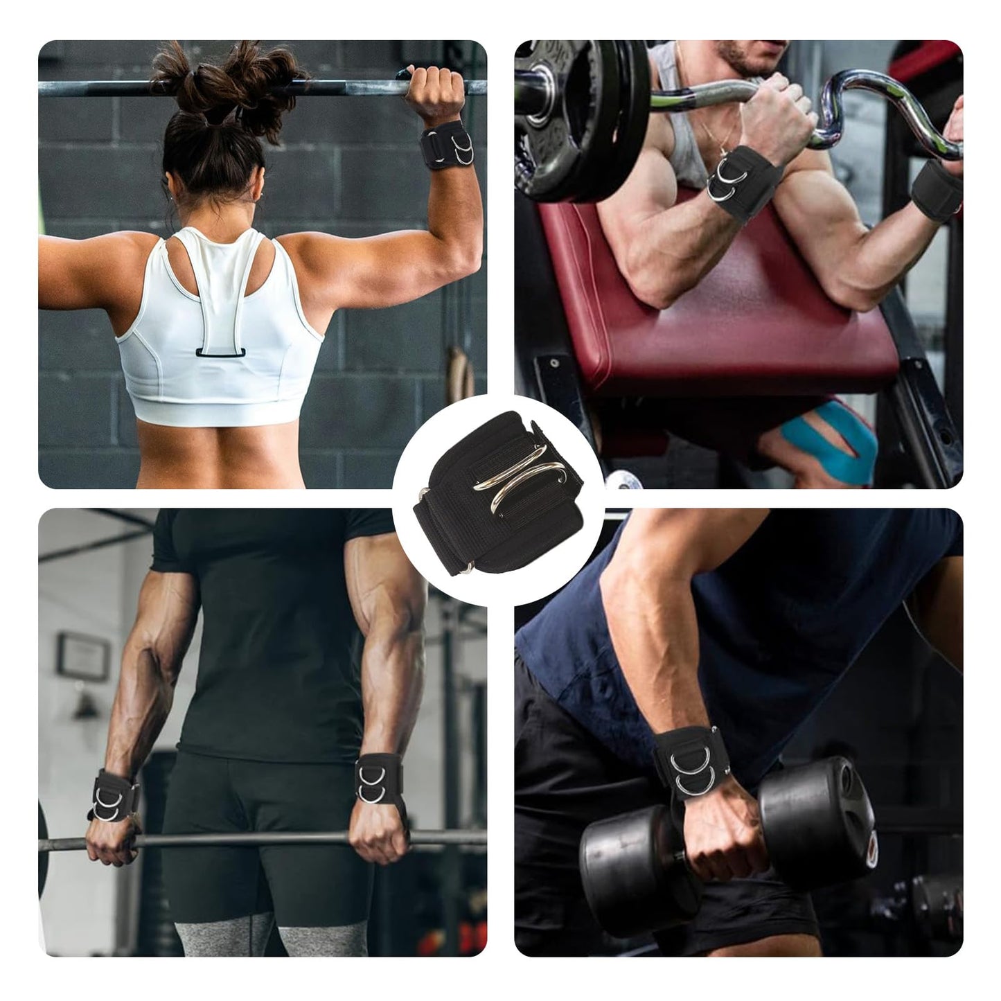 Weight Lifting Straps,Lifting Wrist Straps,Weight Straps,With D-Rings,Wrist Wraps for Weightlifting,for Men and Women for Cable Machines,Deadlifts,Snatches,Pull-Ups