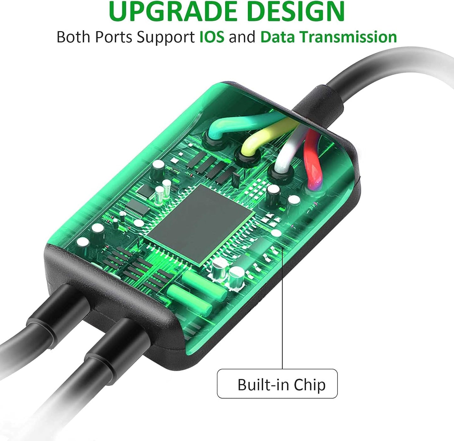 SAISN 1 2 2.0 2 USB Y Splitter Cable Male to Female USB Hub Ports Data Cable Power Cord Charging Extension Adapter Wire