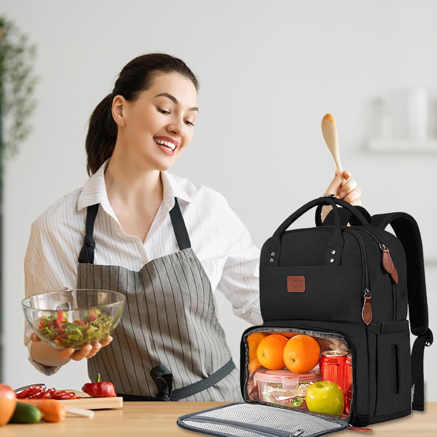 17 Inches Backpack, Backpack MATEIN Lunch Extra Large Lunch Box with Insulated Cooler Compartment, Water Resistant