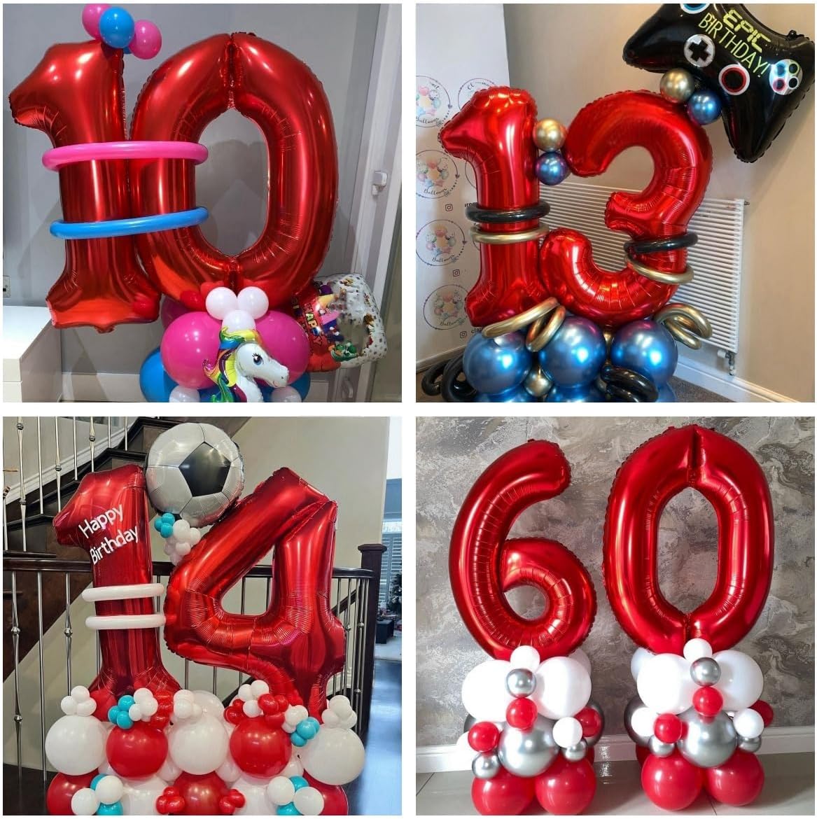 Red 5 Balloons by [Brand Name] - 40 Inch Foil Mylar Helium Number 5 for Birthday & Anniversary Decor