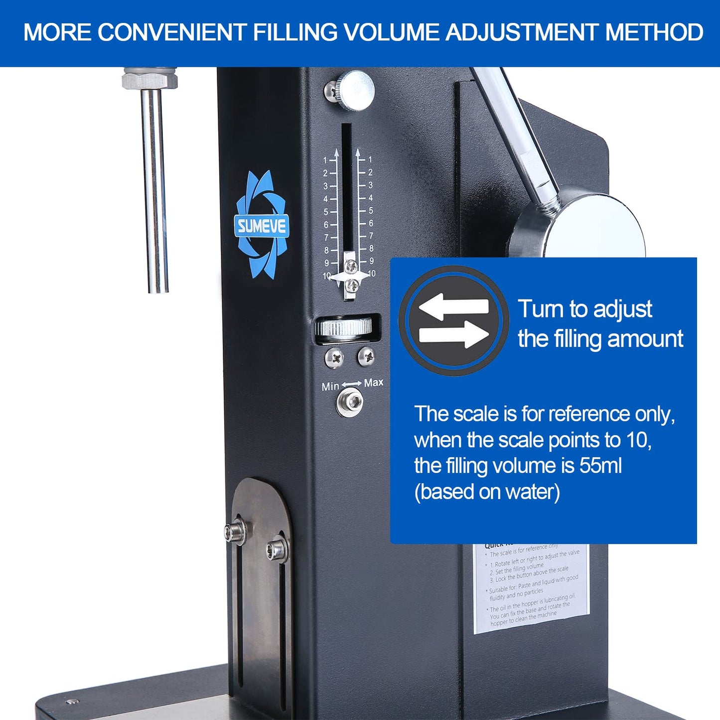 Sumeve Manual Filling Machine Filling 5-55ml Bottler Filler For Liquid and Paste A03 Pro With CE Certificate