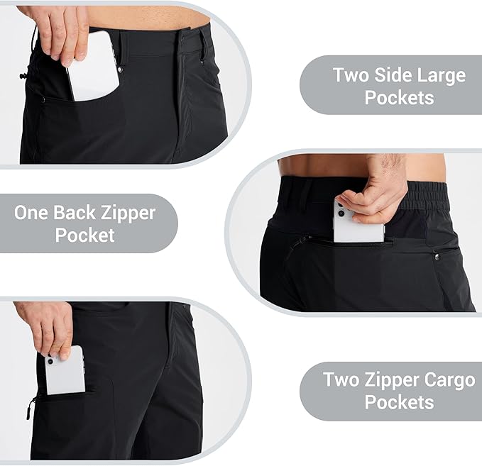 CRYSULLY Men's Hiking Cargo Shorts Outdoor Summer Lightweight Quick Dry Casual Shorts with 5 Pocket