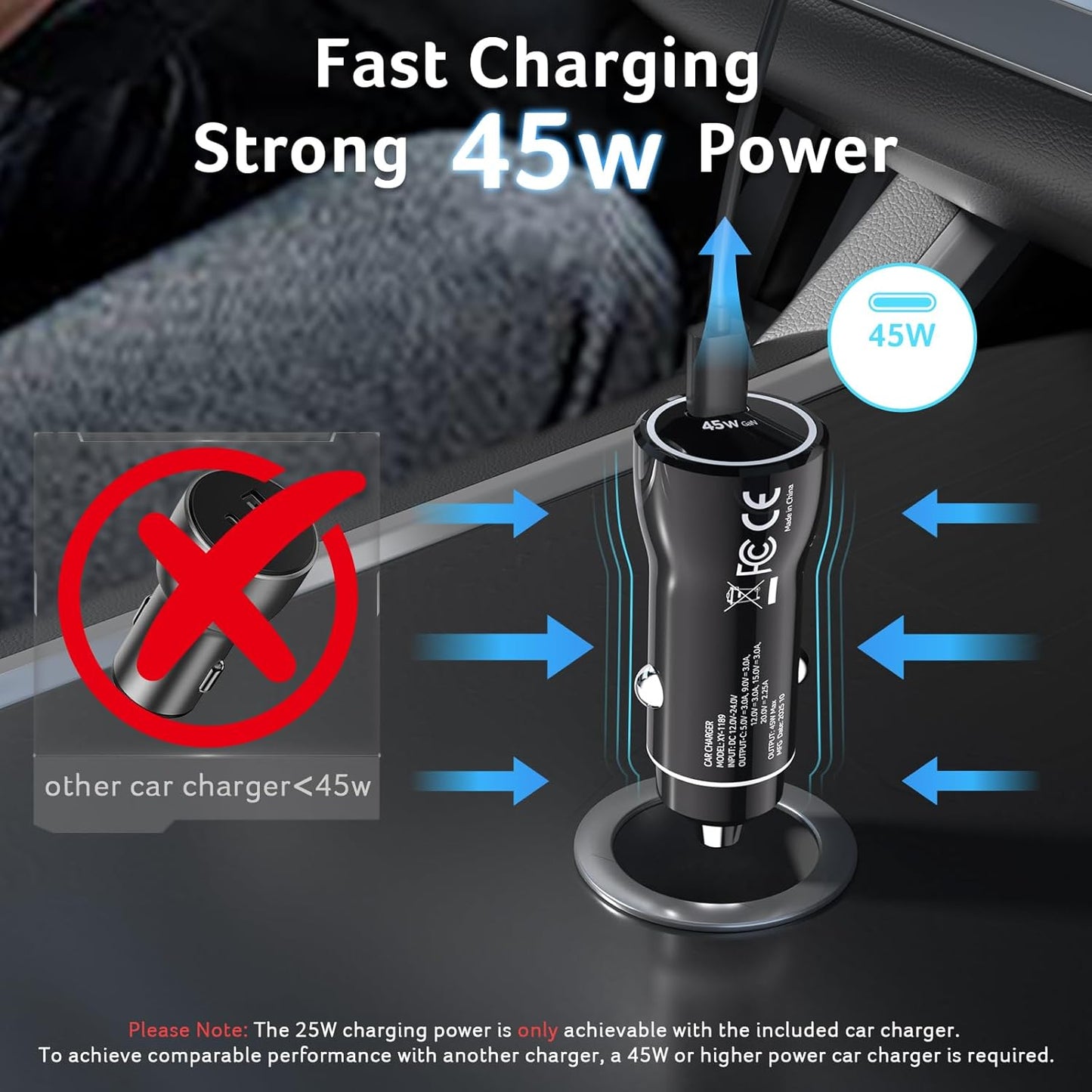 acer Qi2.2 25W 45W Adapter,360Rotation 17/16/15/14/13 Gadget for MagSafe Car Mount Charger,Wireless Car Charger