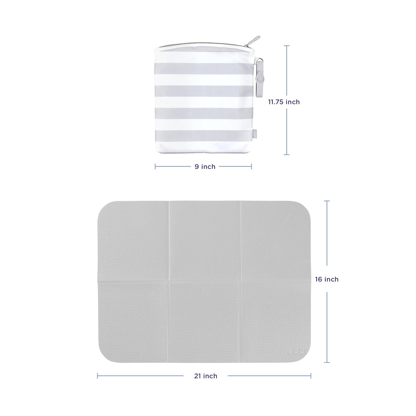 Ubbi Portable Changing Mat - Soft & Comfortable Diaper Bag Accessory for Newborns | Easy to Clean, Gray