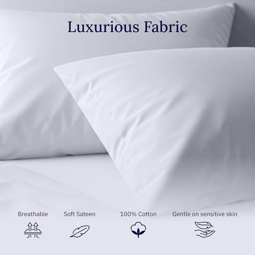 California Design Den King Size White Pillowcase Set - Luxuriously Soft 600 Thread Count, 100% Cotton, Set of 2