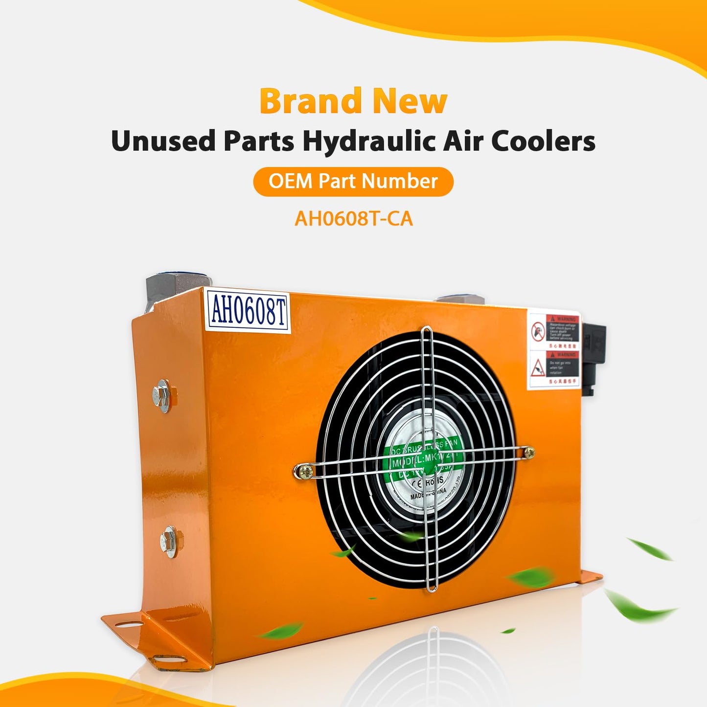 Hydraulic Air Cooler AH0608T-CA Air-Cooled Oil Radiator DC 12V 48W 60L/min Compatible with Most 1-2 Ton Excavator Makes and Models