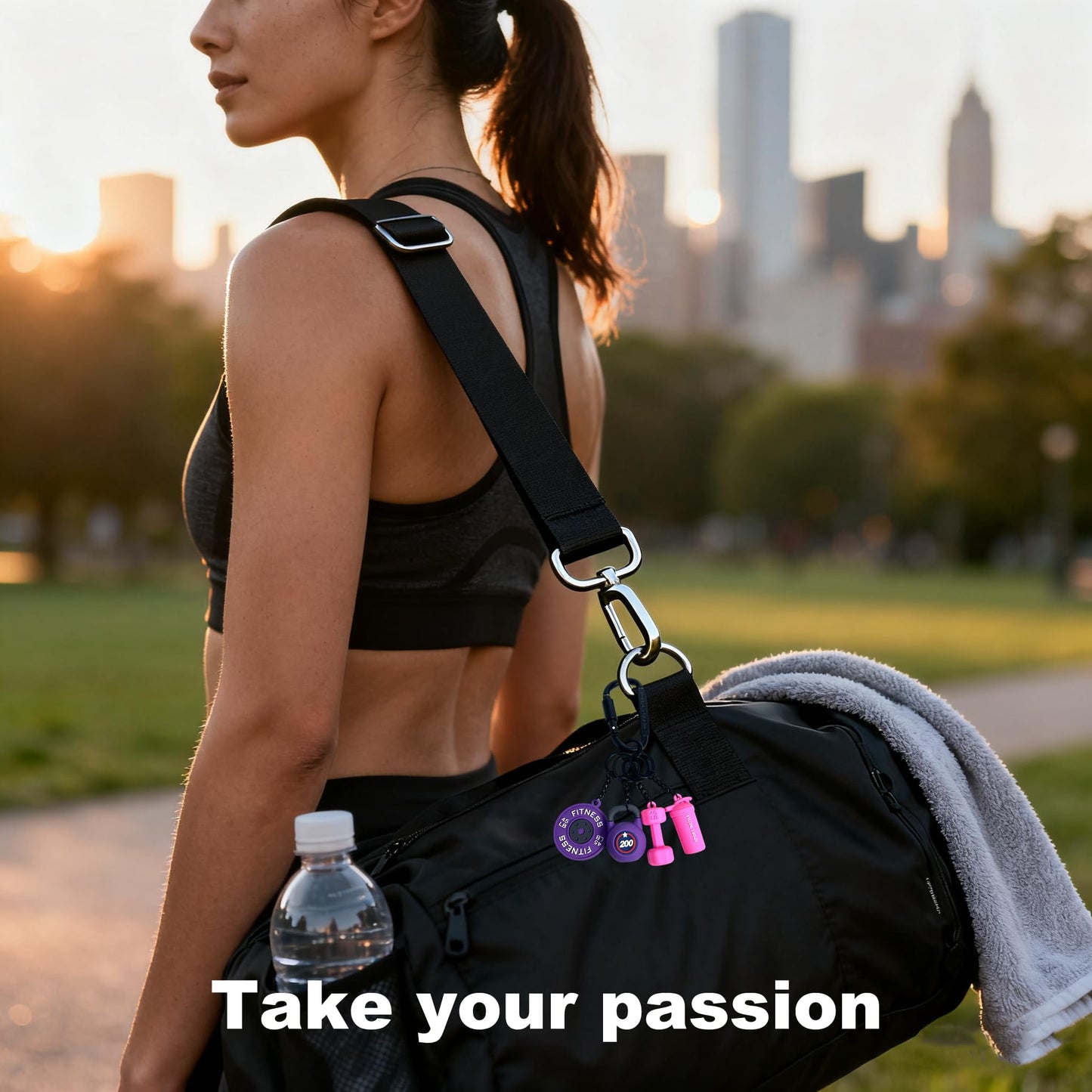 YAHSHYEN Dumbbell Gym Keychain, Workout Accessories for Women and Men, Gifts for Gym Lovers, fitness Keychain for Gym Bags