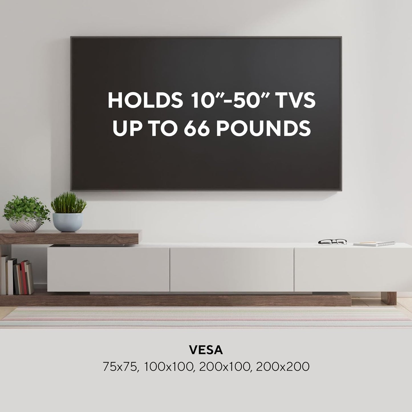 Kortek 1050 Inch 9 Inch 75x75 200x200, 66 Lbs Full Motion TV Wall Mount for Tvs, Articulating Tilt Swivel Mount