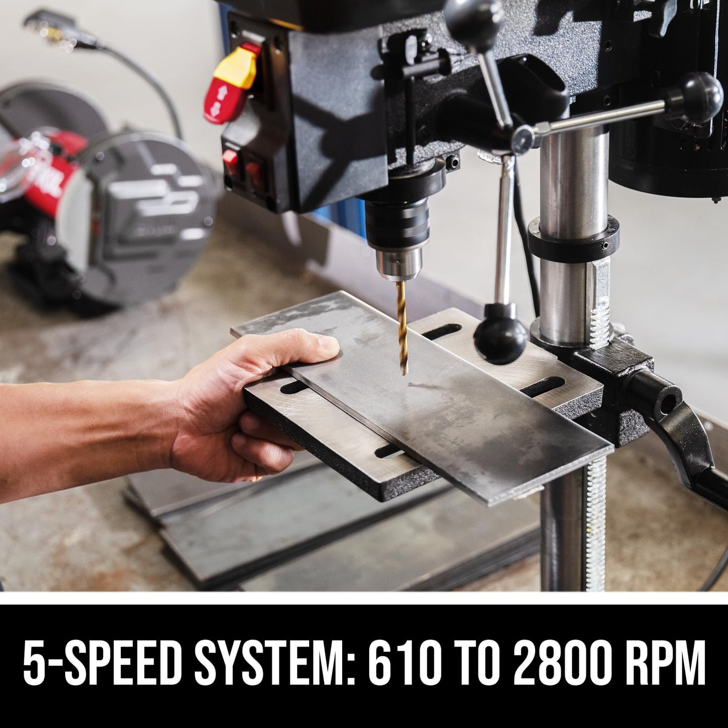 SKIL 6.2 Amp 10 In. 5-Speed Benchtop Drill Press with Laser Alignment & Work Light - DP9505-00