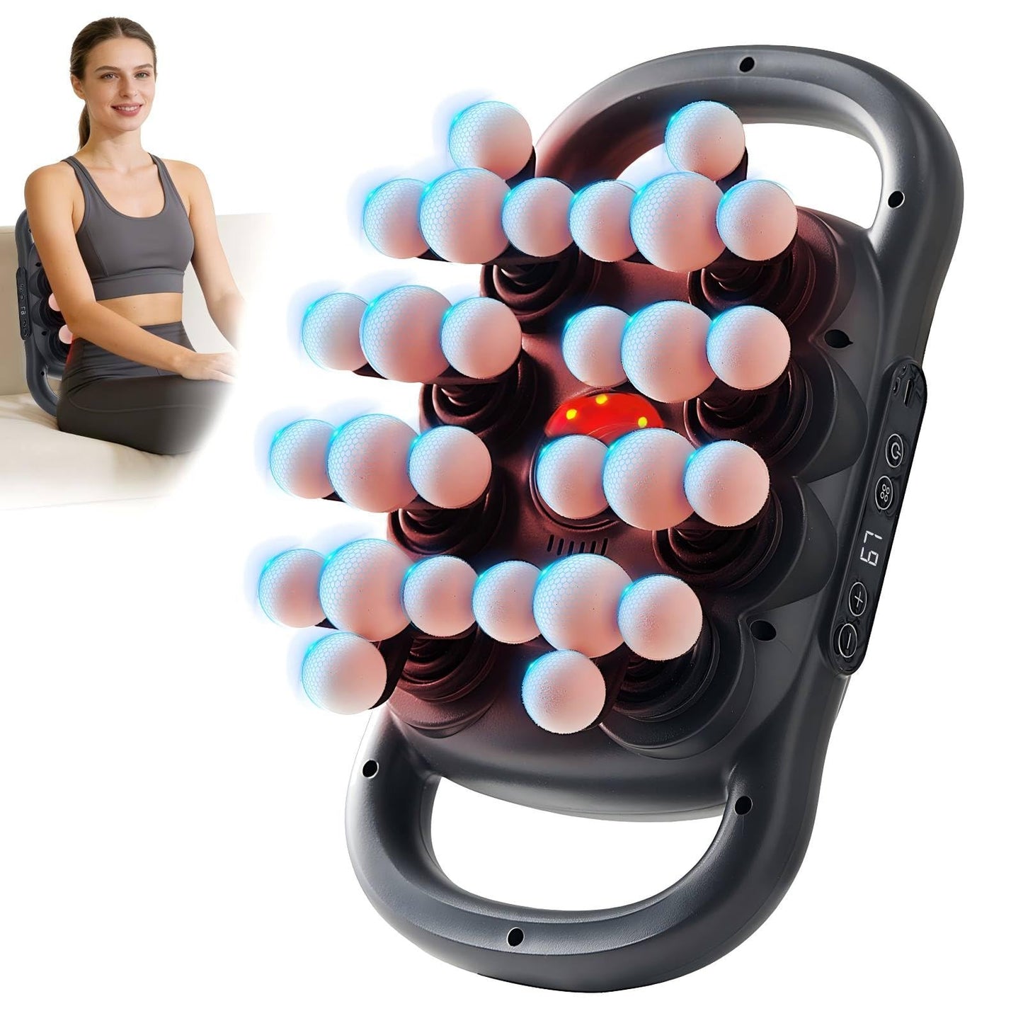 LOVMASSG 28-Heads Massage Gun Set for Total Body Muscle Recovery, Deep Tissue Percussion Massager with 9 Adjustable Modes, Quiet High-Power Back & Full-Body Massager for Home, Gym & Office,