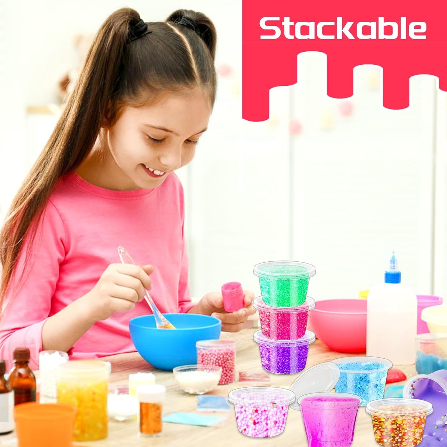Szsrcywd 50 Sets 4 Oz Clear Slime Containers - Disposable Portion Cups for Meal Prep & Dipping Sauces