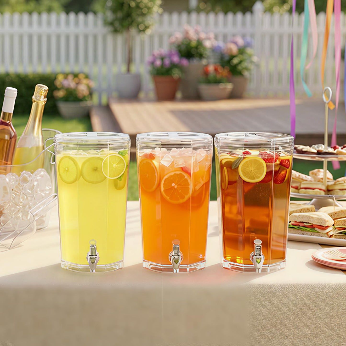 Lifewit 1 Gallon Drinks Dispense for Partiesr, Small Beer Dispenser, Plastic Beverage Pitcher for Cocktail, Soda, Tea, Juice Container for Lenmonade Stand, Mimosa Bar Supplies, 27 x 16 cm/10x6"