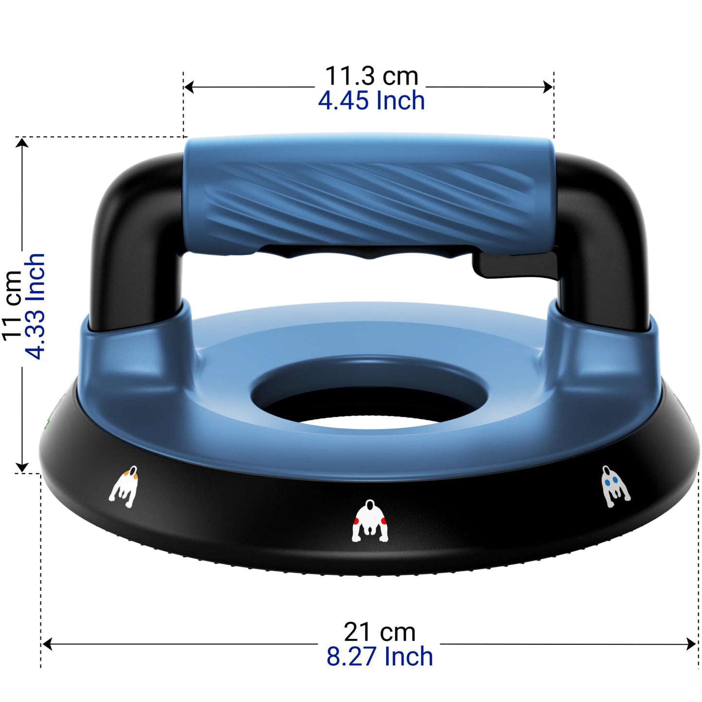 READAEER 360° Rotatable and Positionable Push Up Bars，Rotating Handle Design with Bearings for Smooth, Effortless for a Wider Range of Motion, Handle Rotation, Wide Grips with Non-Slip Rubber Pads for Comfort Exercise(Blue)