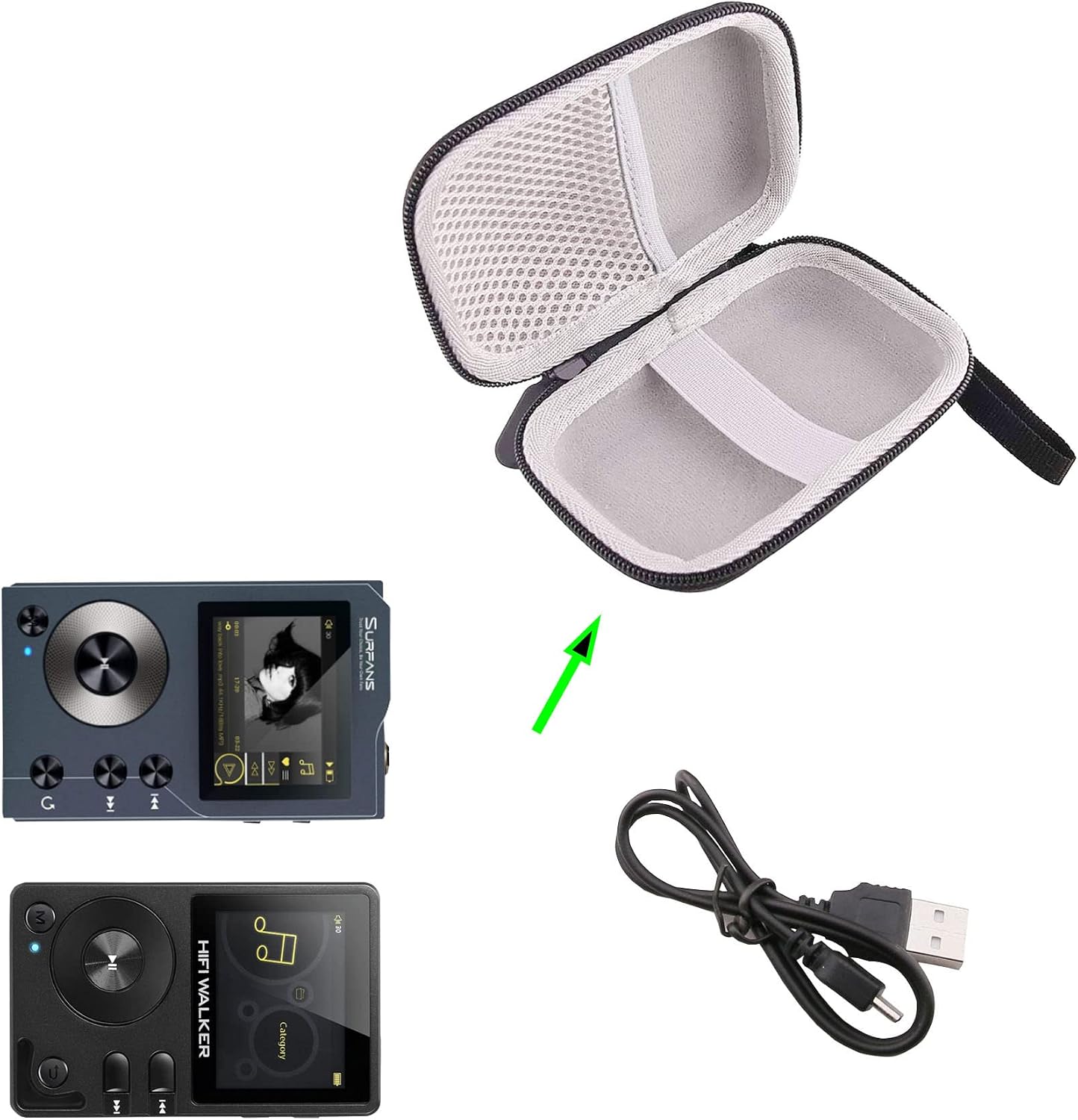 F20 MP3/HIFI H2 MP3 WERJIA Hard Carrying Case Compatible with Surfans HiFi WALKER Player (CASE ONLY)