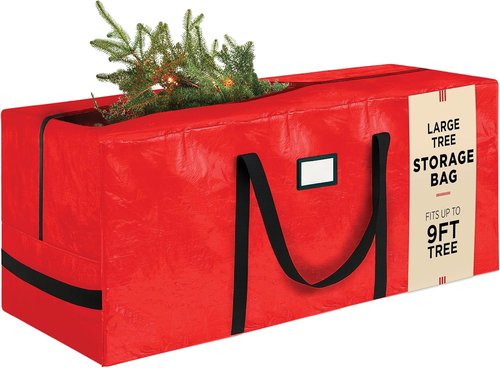 Large Christmas Tree Storage Bag - 9 Ft Heavy-Duty Waterproof Bag with Reinforced Handles & Full-Length Zipper