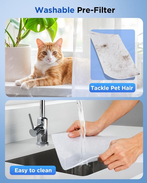 MOOKA H13 True HEPA Air Purifier - 2 Pack for Large Rooms | Ideal for Pets, Dust, and Odors
