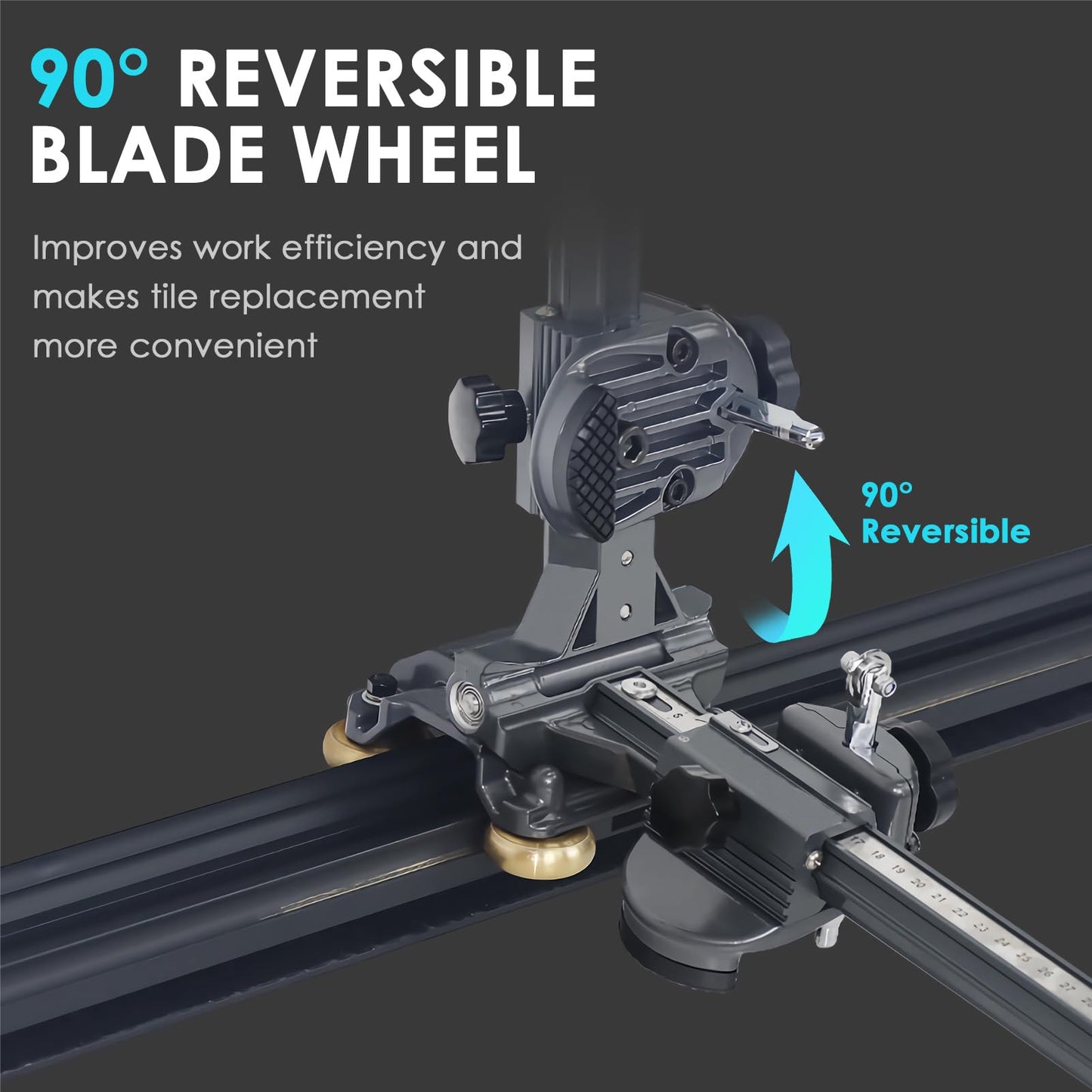 SDLOOL 78 Inch Tile Cutter, Large Format Ceramic Cutter with Extendable Aluminum Guide Rail, Dual Cutter Wheels & 90° Flip Wheel, Smooth Cutting Tool for Tile, Marble & Slabs