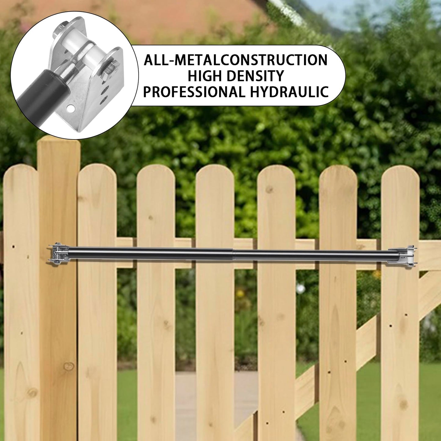TB200 Hydraulic Gate Closer Outdoor for 50 to 125 Pounds in Weight,30 to 52 Inches in Width Gates on Farms, Ranches, Gardens, Sports Complexes，Fences and Home Yards（(Black)