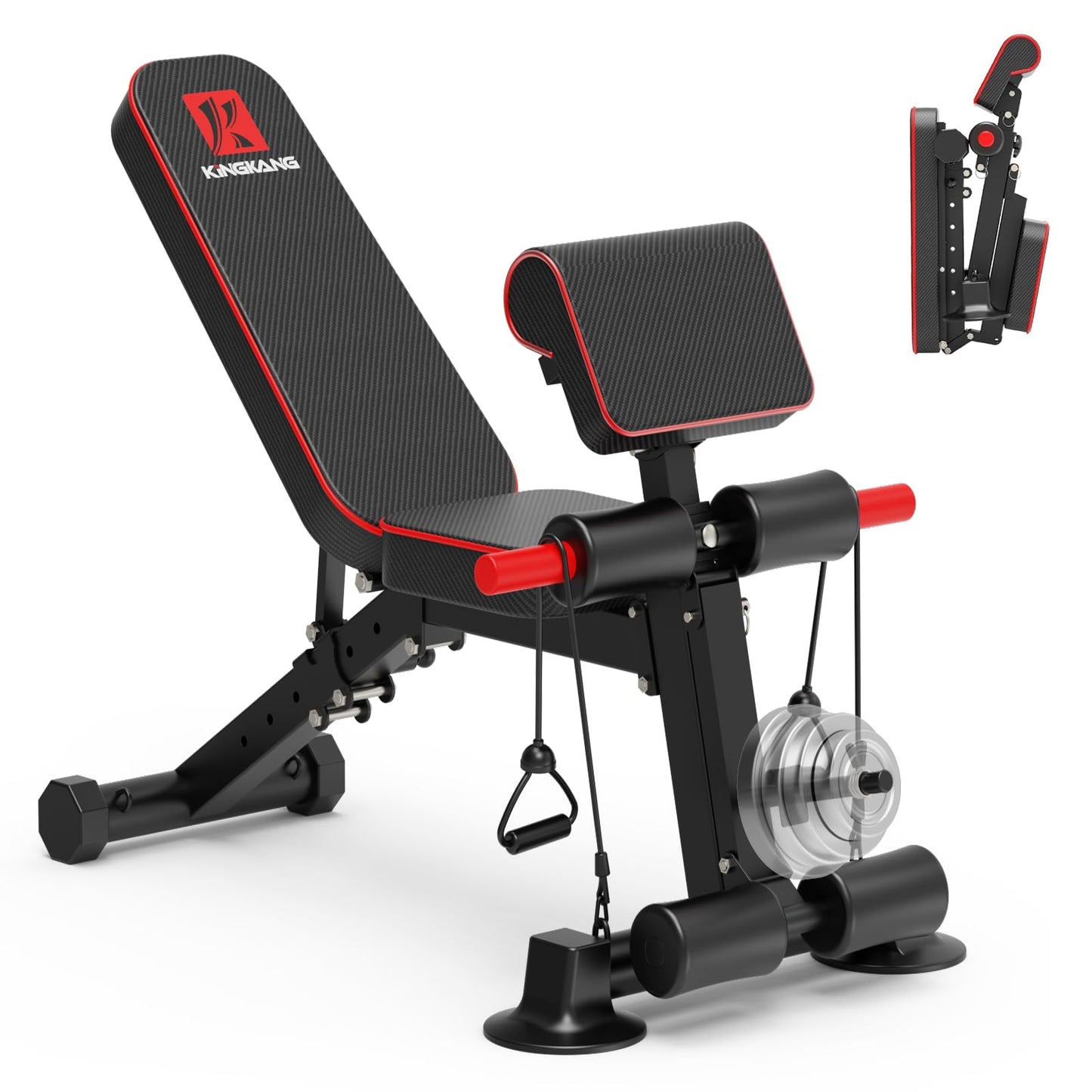 Adjustable Weight Bench - Utility workout Benches for Exercise, Free Installation Design for Portable Fitness Strength Training Equipment at Home Gym