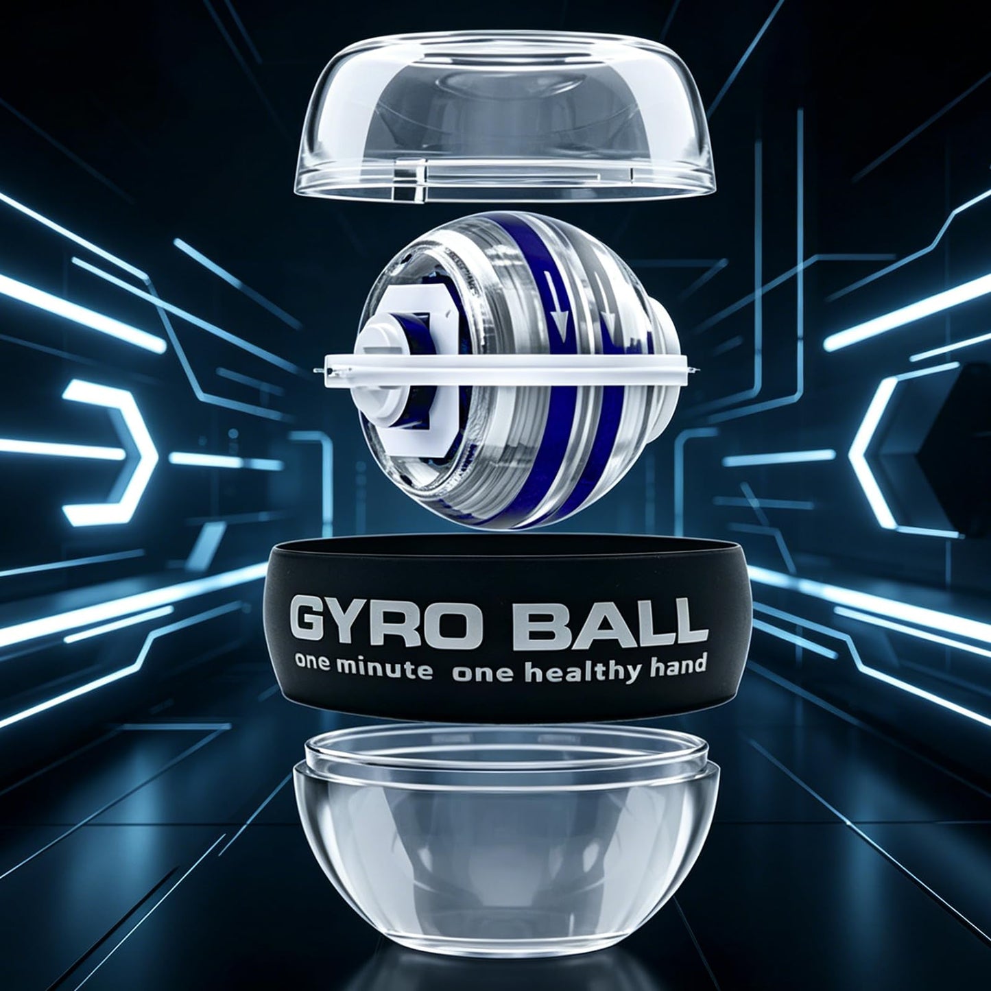 Gyro Ball Wrist and Forearm Strengthener, Gyroscopic Hand Exerciser for Grip, Wrist, Finger and Muscle Training (4, Multi-color)