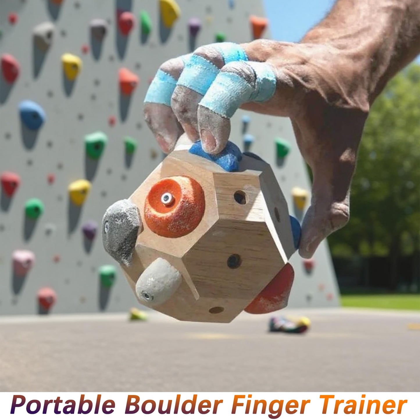 QZAVIRE Handcrafted Boulder Block - Boulder Ball for Hand Climbing, 3D Rock Climbing Training Balls with Holds Build Strength and Precision Unique Rock Climb Gift