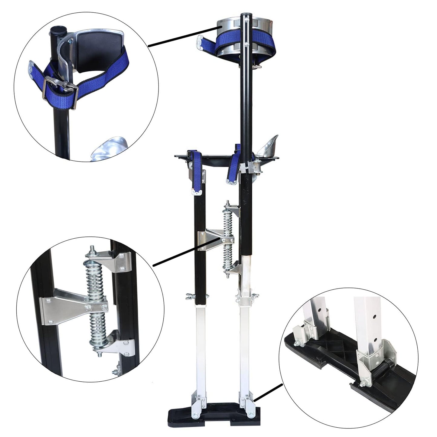 waltyotur 24-40 inch Drywall Stilts Grade Adjustable Auminum Tool Stilt for Painting or Cleaning - Black