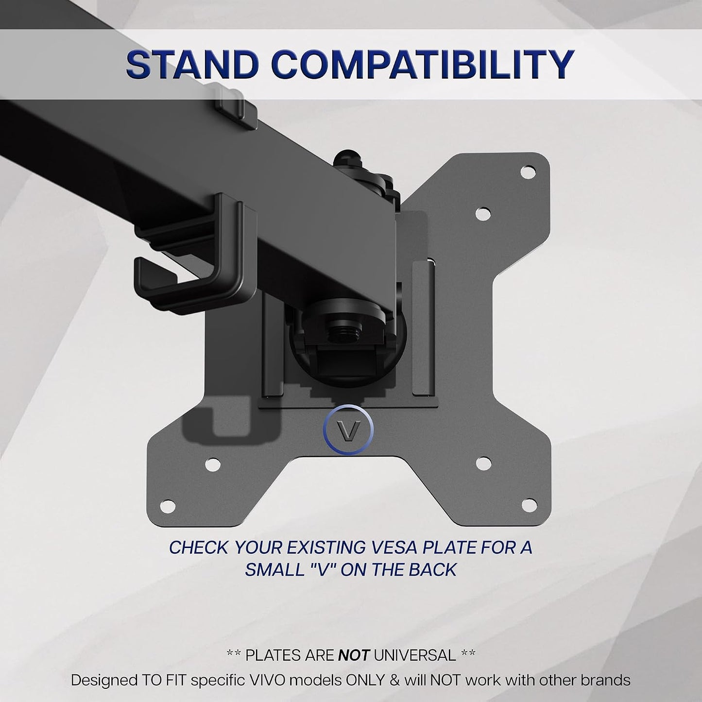 VIVO 75x75mm 100x100mm, PT-SD-VA01A Steel VESA Compatible Plate Mounting Kit, and Quick Release Removable VESA Bracket