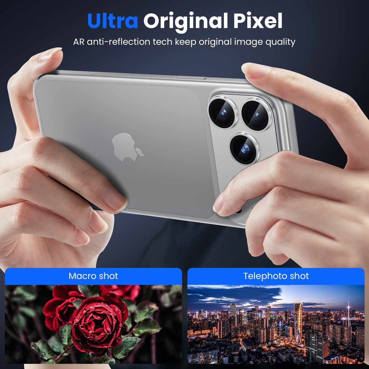 17 WSKEN for iPhone Pro Max Camera Lens Protector, [Military Grade Shatterproof] [Strong Adhesion] Metal Aluminum Alloy