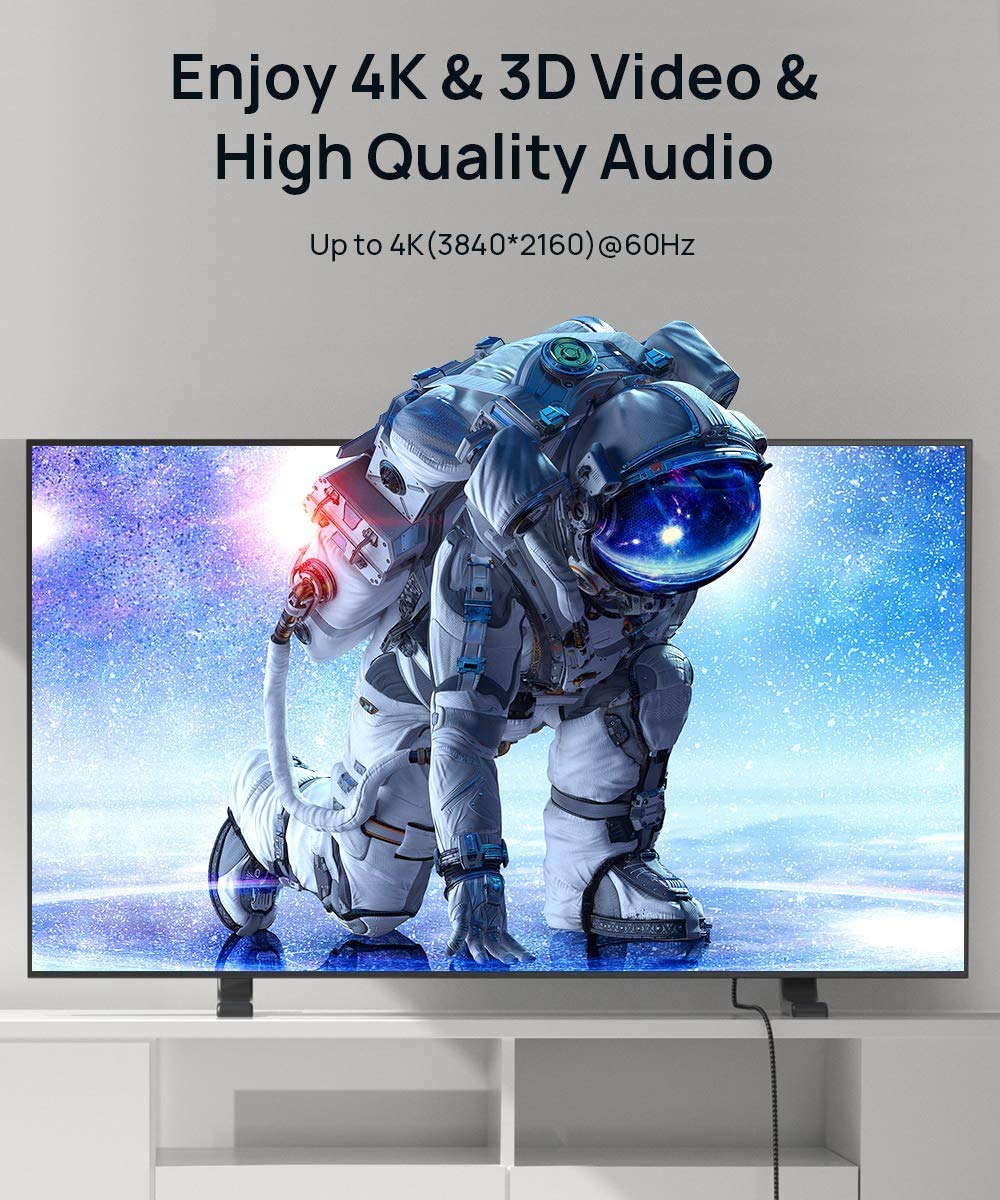 4K 2 Pack 15ft, 18Gbps 2.0 4K 60Hz 2K 1440P 144Hz, 1080p, 2.2, 3D, PS5 PS4 JSAUX Long HDMI Cable High Speed HDMI
