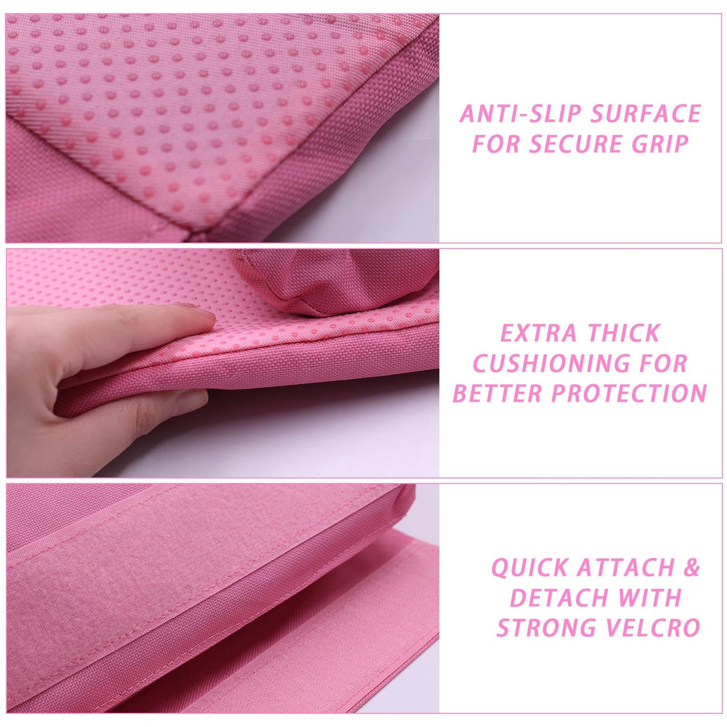 Lights Mountain 2-in-1 Thick Foam Barbell Pad - Non-Slip for Hip Thrust, Squat, Neck & Shoulder Pain Relief, Fits Standard/Olympic Bars, Pink (for Women)
