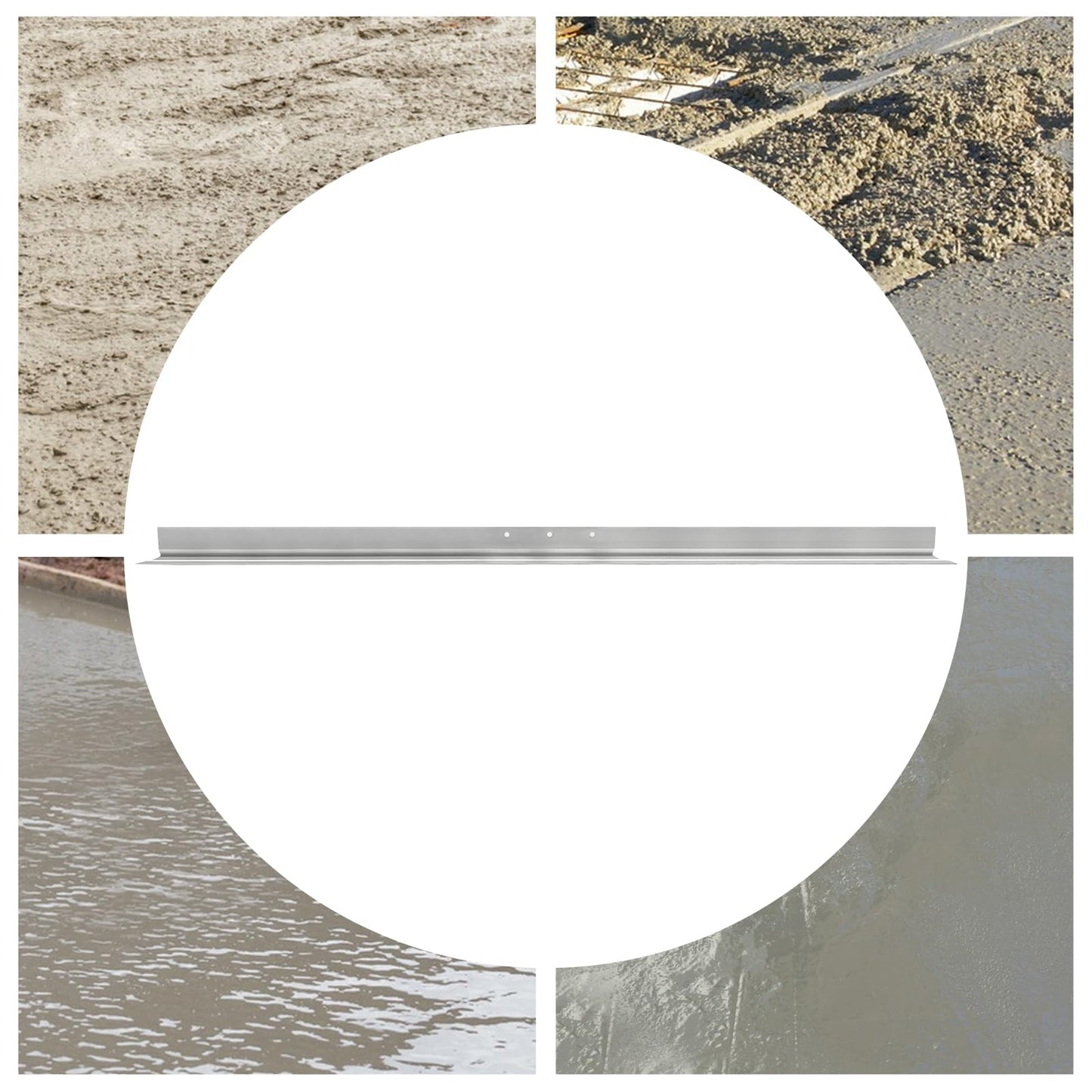 Screed Blade Board, 6.5 FT Aluminum Alloy Screed Concrete Vibrators, Cement Vibrating Surface Power Trowel, Concrete Finishing Tool for Plastering Floor Smoothing