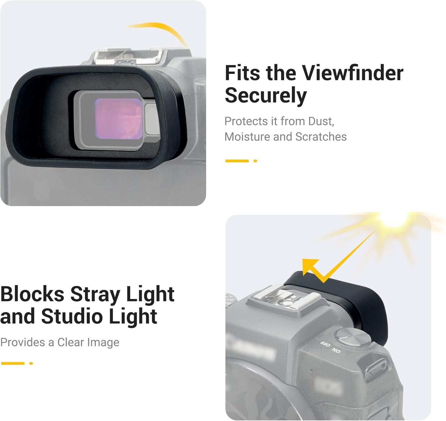R8 JJC Camera Eyecup Eyepiece Viewfinder for Canon EOS & RP Mirrorless Camera with Extended Soft Silicone Design