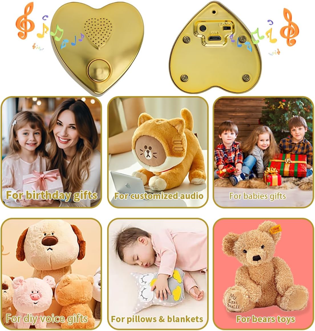 XLW 16 Min Voice Recorder USB Downloadable Recordable Sound Chips Module for Stuffed Animals,Personal Voice Message