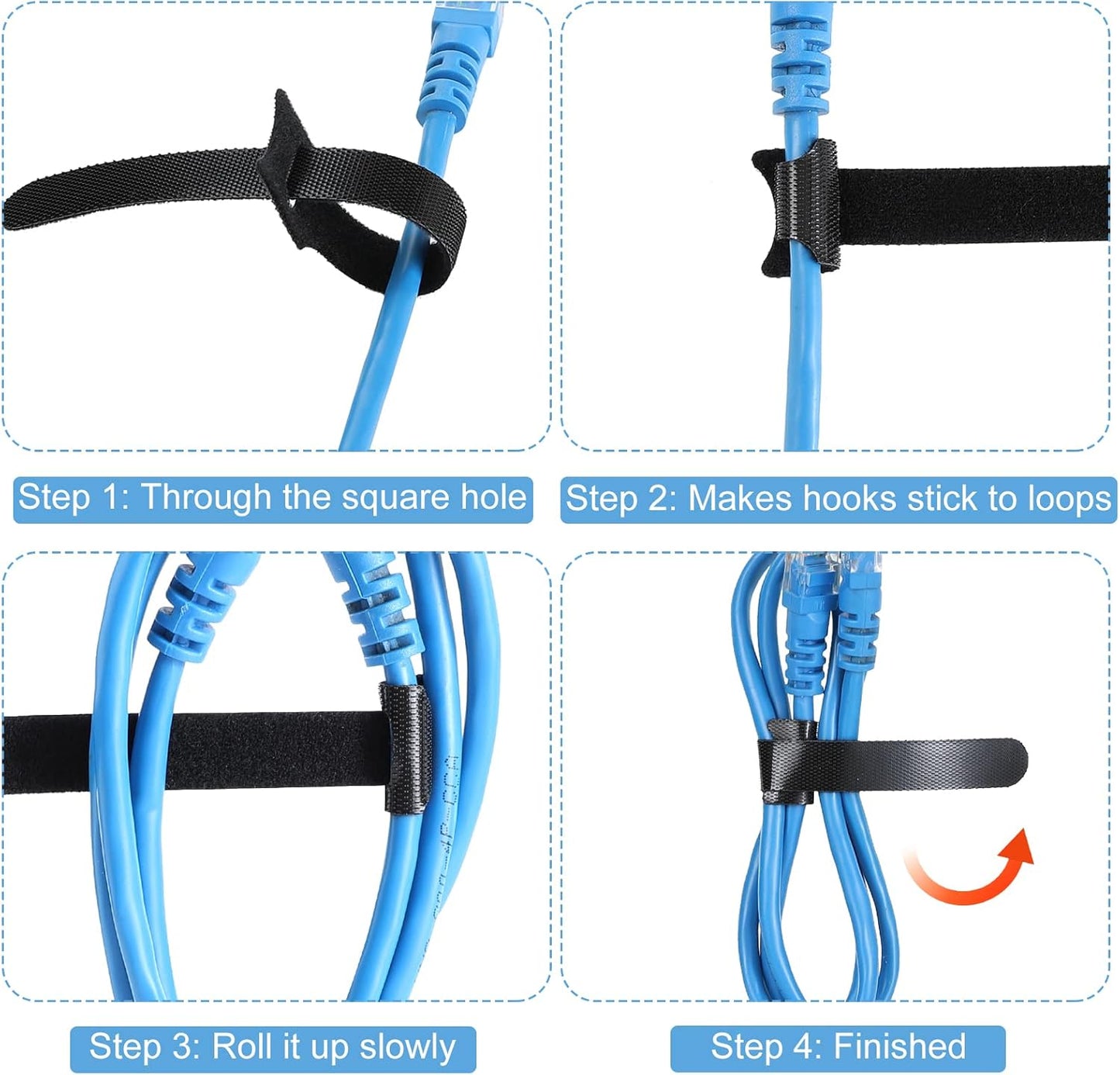 120PCS 6 Inch MVYC Reusable Cable Ties Wire Ties Cord Organizer Cable Organizer Adjustable Management Black