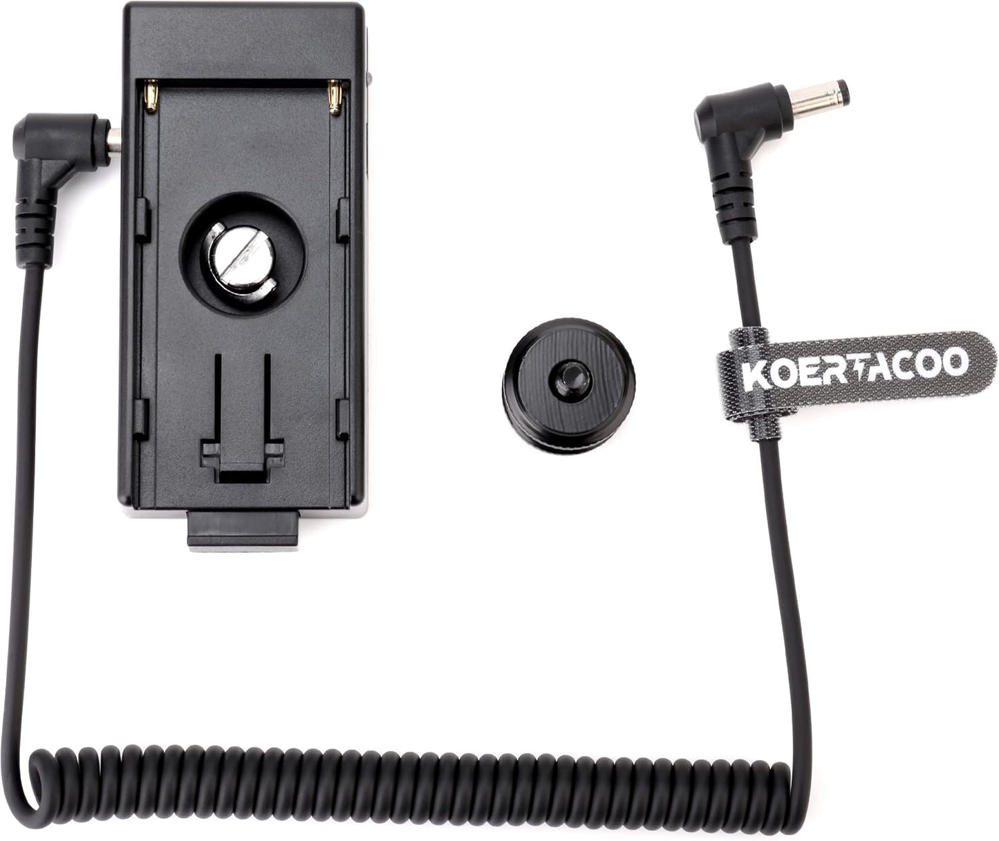 KOERTACOO 7.4V Monitor,1/4" NP-F970 F960 F770 F570 F550 NP-F Battery Adapter Plate with Two DC Output to Power DSLR