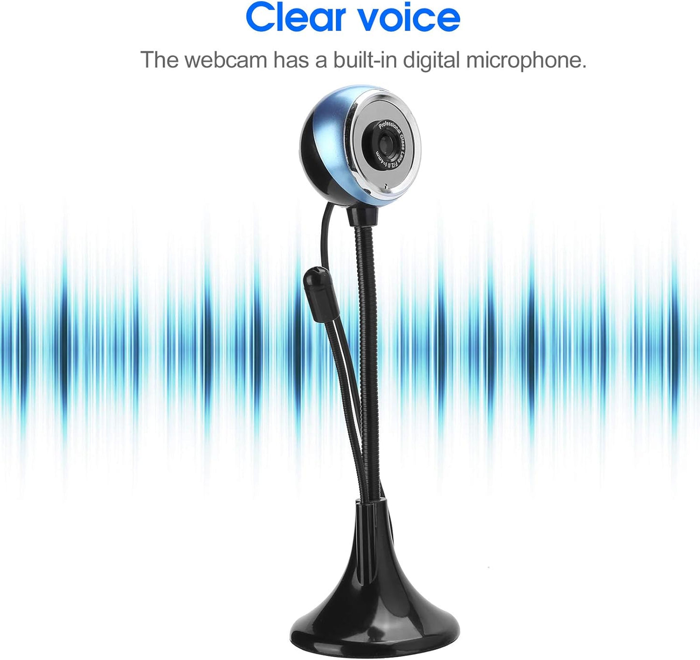 VBESTLIFE 360 High Definition mini Webcam, USB rotatable Micro Webcam, HD PC Camera, with Microphone, rotated Degrees