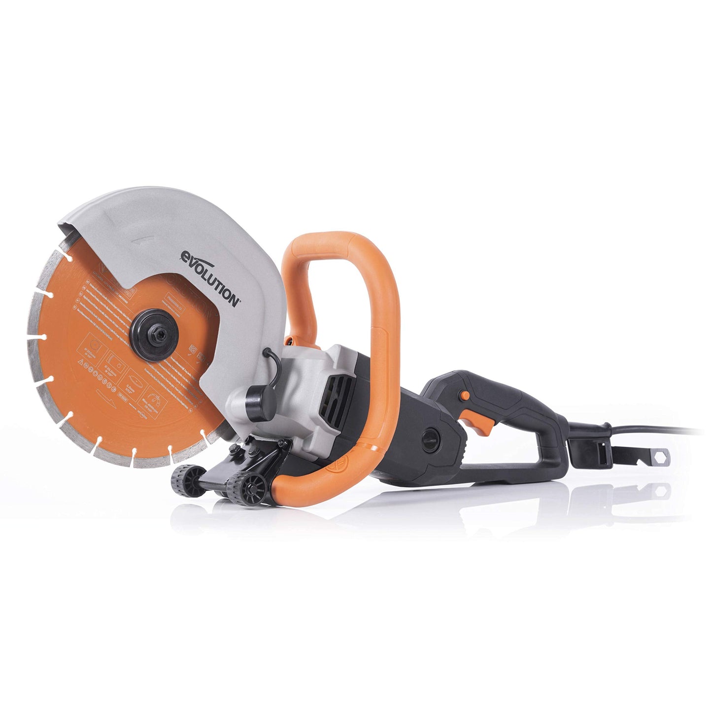 Evolution R255DCT | 10 in. Electric Concrete Saw | Premium Diamond Blade Included | 15A Motor | 4-1/16" Cut Depth | No Gas, No Fumes | Disc Cutter / Power Cutter / Cut-Off Saw | Brick & Masonry
