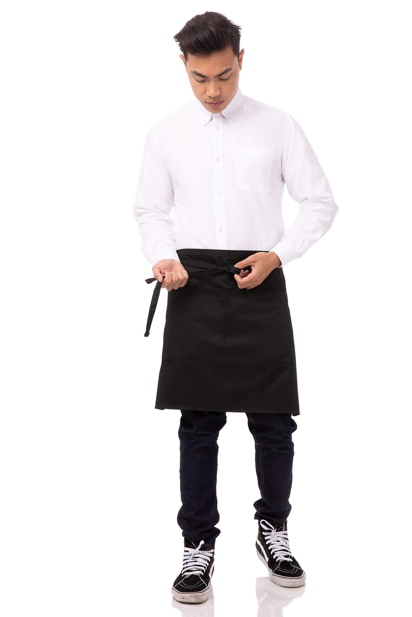 Chef Works Unisex Half Bistro Server Apron, Black, One Size