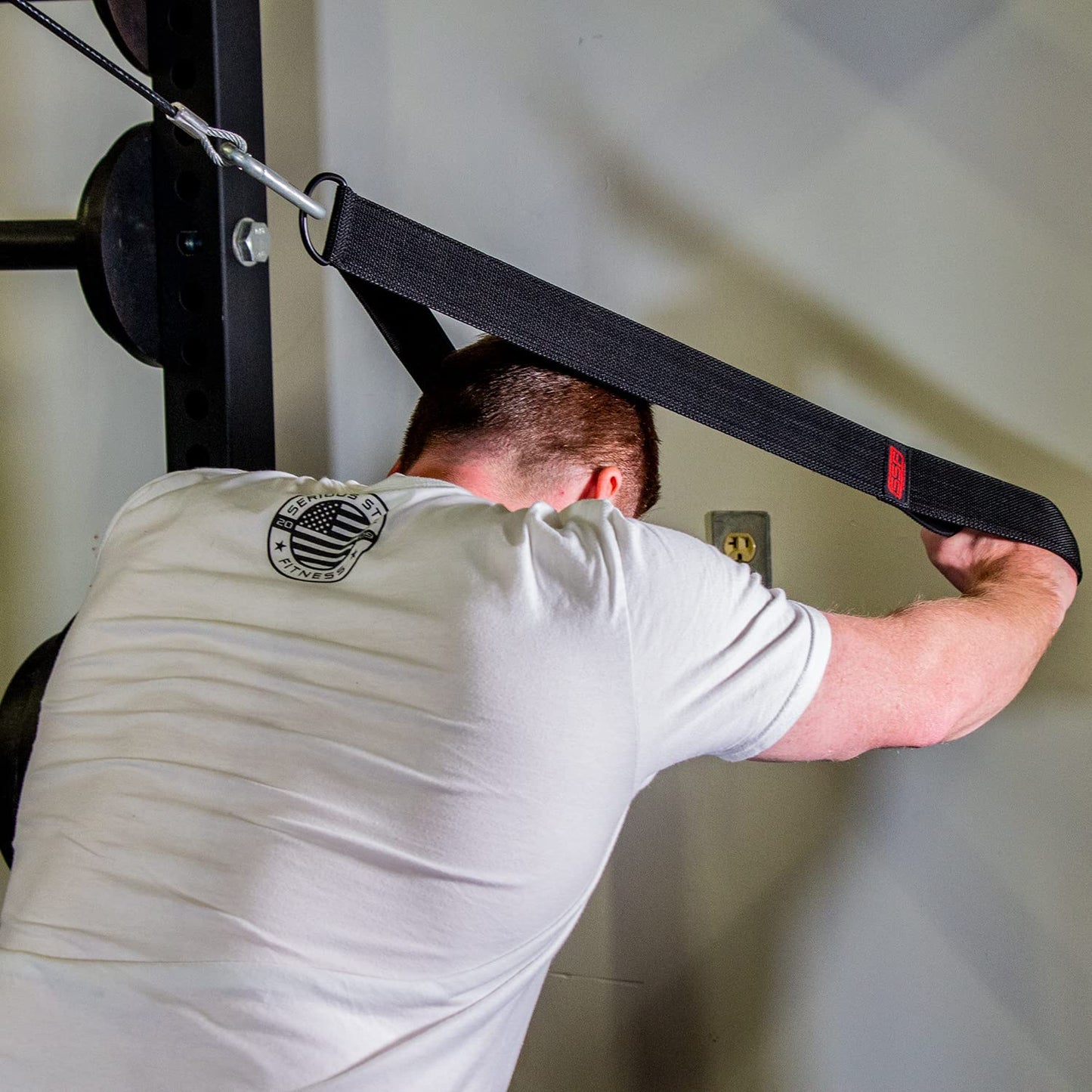 Serious Steel Fitness Ab Strap/Tricep Strap Cable Machine and Resistance Band Attachment (30")