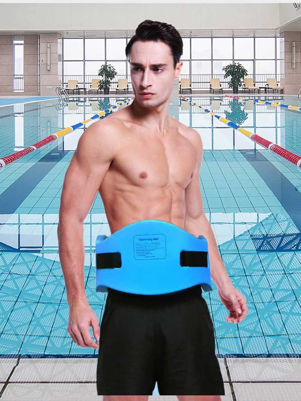 EVA Swimming Floatation Exercise Belt, Adjustable Swim Training Equipment Belt Outdoor Swim Training Tools for Adult and Kids (Size M - Blue - 1PC)
