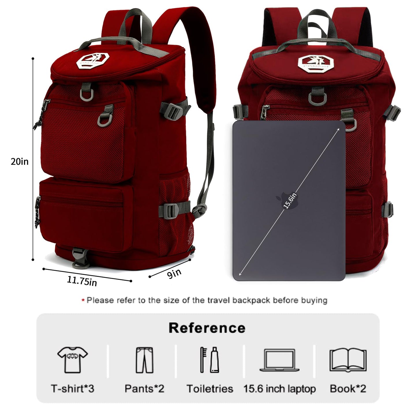 JYColofex gym duffel bag backpack, Solid color wrestling bag,with shoe compartment, 4 kinds of back method waterproof travel sports walking laptop Lightweight (B-Magenta Red)